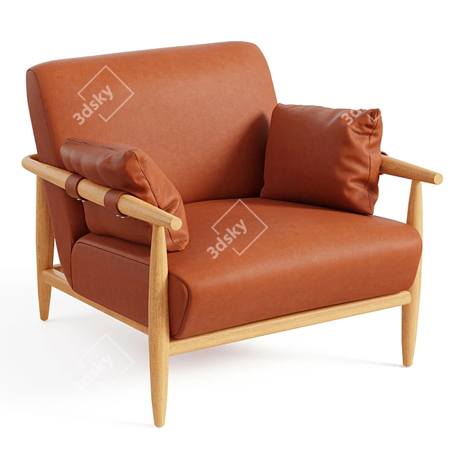 Luxury Leather Armchair - Cozy Chic Essentials 3D model image 1