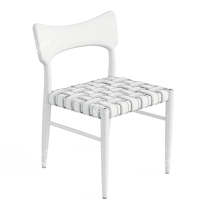Saddle Leather Oak Dining Chair 3D model image 6