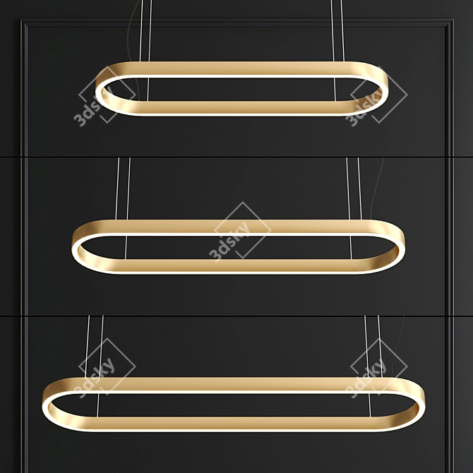 Modern LED Aluminium Pendant Lamp 3D model image 2