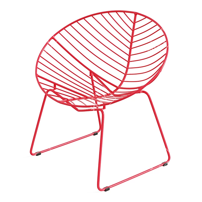 Leaf-Patterned Outdoor Lounge Chair 3D model image 4