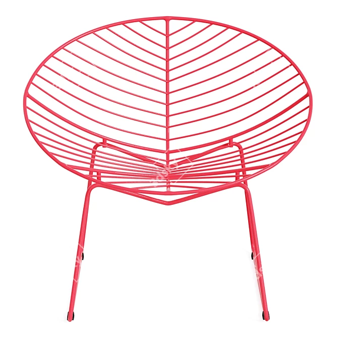 Leaf-Patterned Outdoor Lounge Chair 3D model image 5