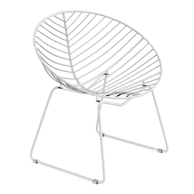 Leaf-Patterned Outdoor Lounge Chair 3D model image 6
