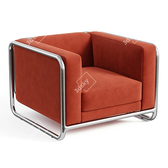 Modern Upholstered Arm Chair 3D model image 1