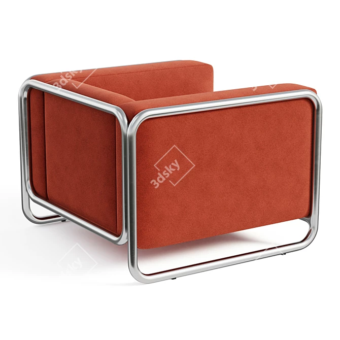Modern Upholstered Arm Chair 3D model image 2