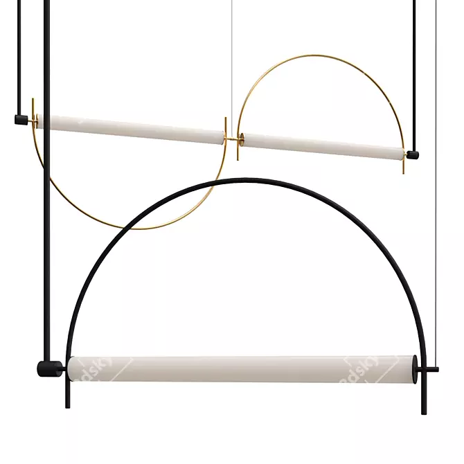 Modern Arc Pendant Light 3D model image 1