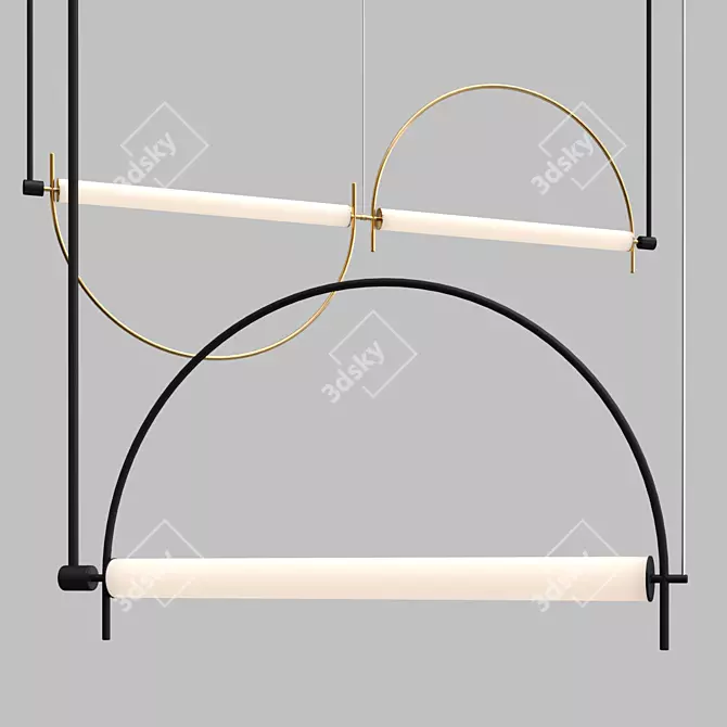 Modern Arc Pendant Light 3D model image 2