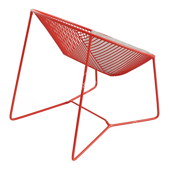 Mexican Handcrafted Steel Lounge Chair 3D model image 2