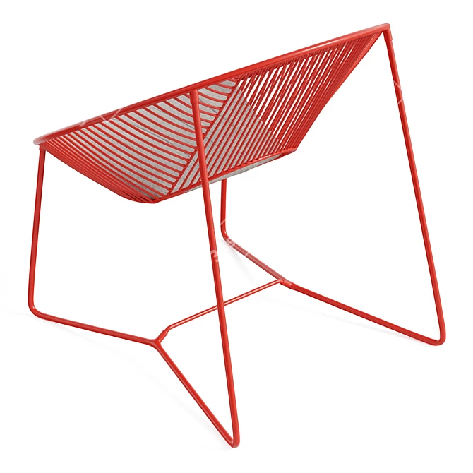 Mexican Handcrafted Steel Lounge Chair 3D model image 3