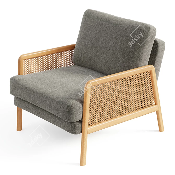 Cane Accent Armchair | Design Your Own 3D model image 4