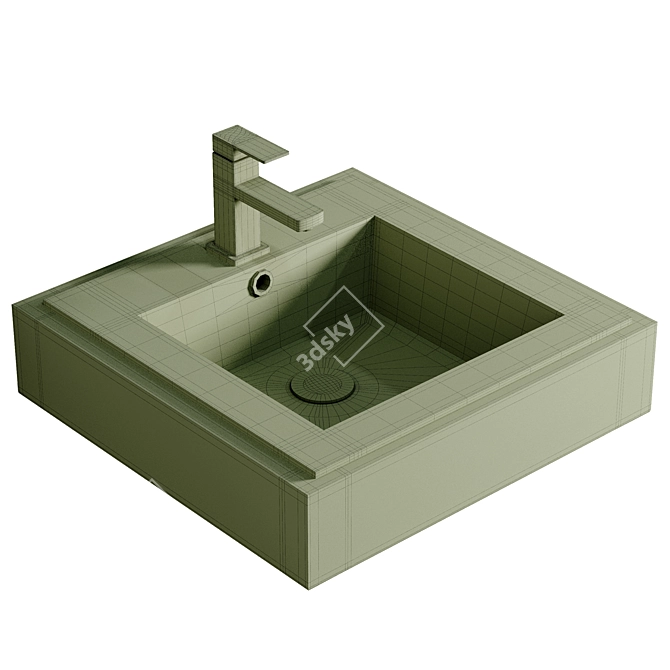 Elegant Melana 41 White Basin 3D model image 2
