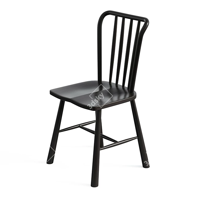 Scandinavian Oak Dining Chairs 3D model image 4