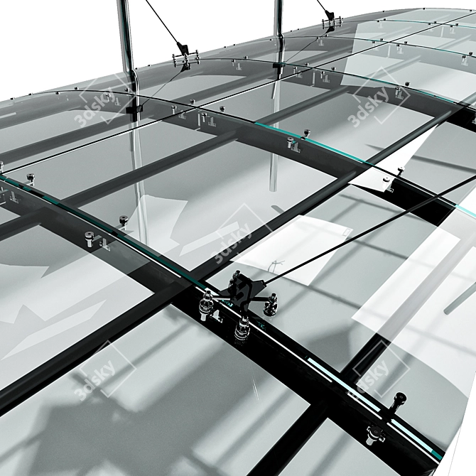 Expandable Glass Canopy Design 3D model image 3