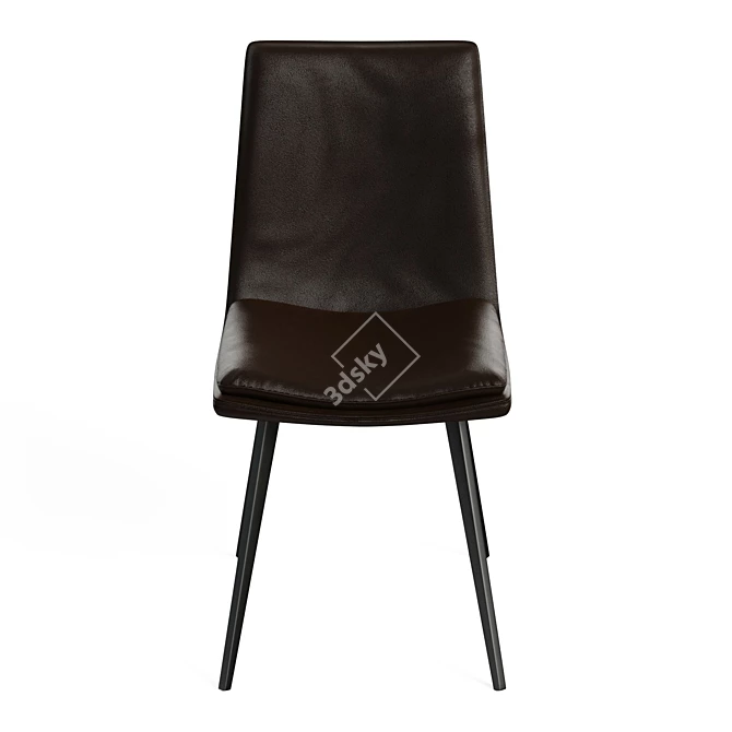 Carbon Faux Leather Dining Chairs 3D model image 5