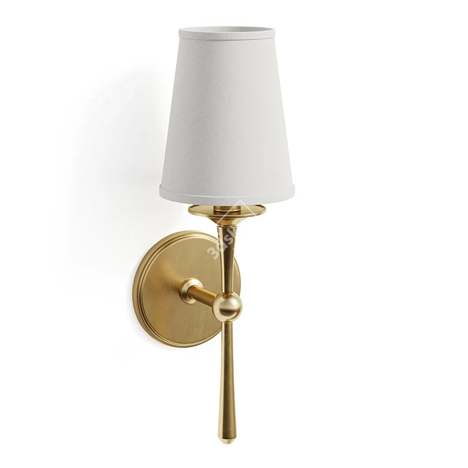 Elegant Modern Candle Wall Sconce 3D model image 1