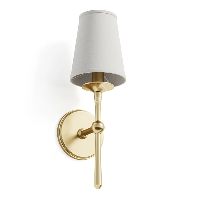 Elegant Modern Candle Wall Sconce 3D model image 5