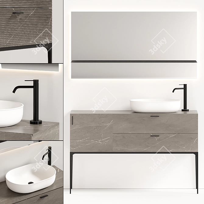 Grate Prime Bathroom Furniture Set 3D model image 3