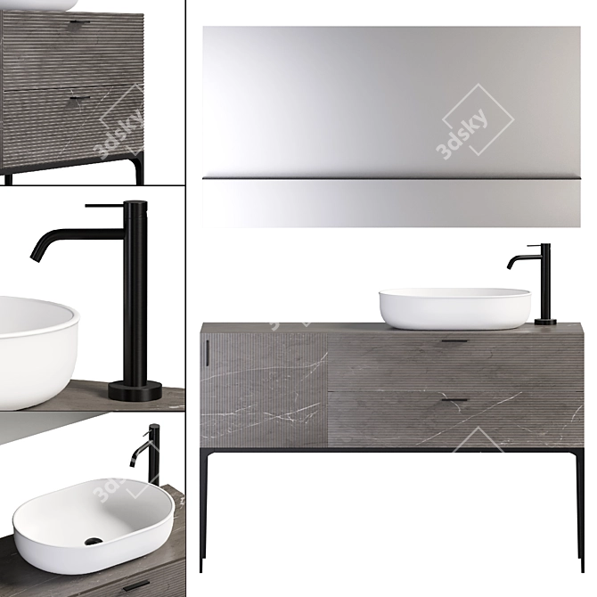 Grate Prime Bathroom Furniture Set 3D model image 9