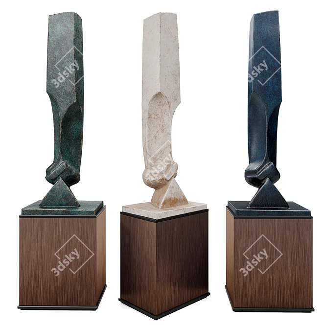 Contemporary Stella Metal Sculpture 3D model image 1