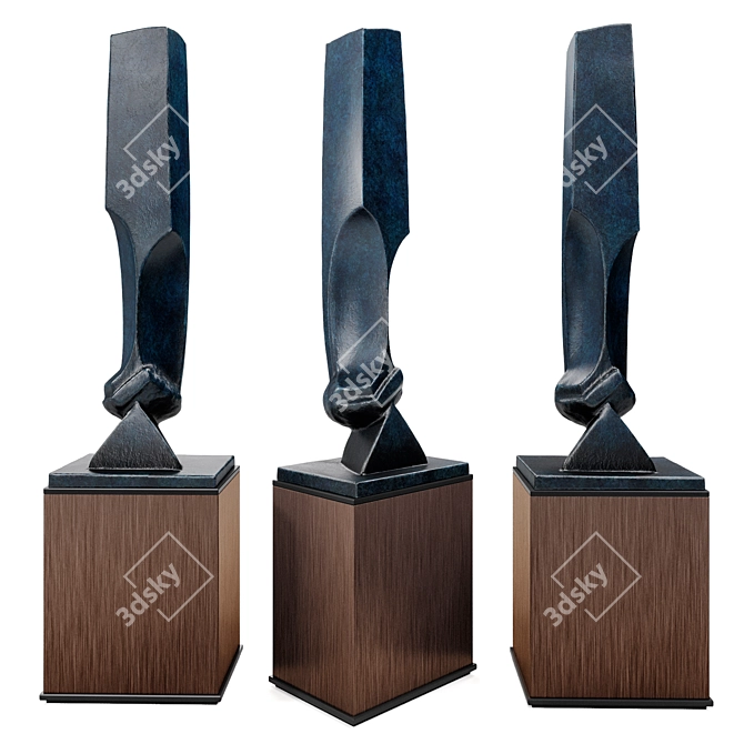 Contemporary Stella Metal Sculpture 3D model image 4