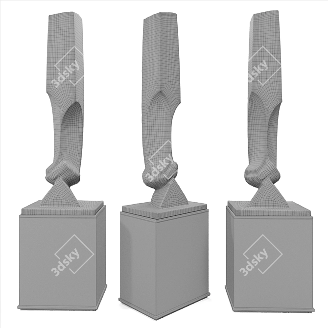 Contemporary Stella Metal Sculpture 3D model image 6