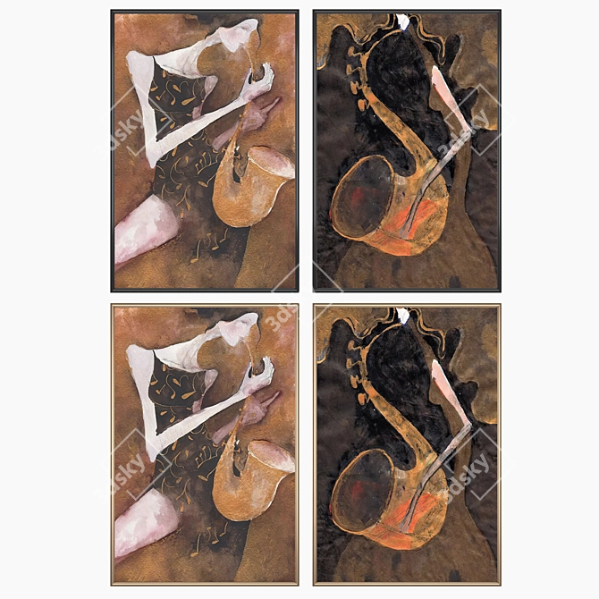 Art Set with Multiple Frames 3D model image 2