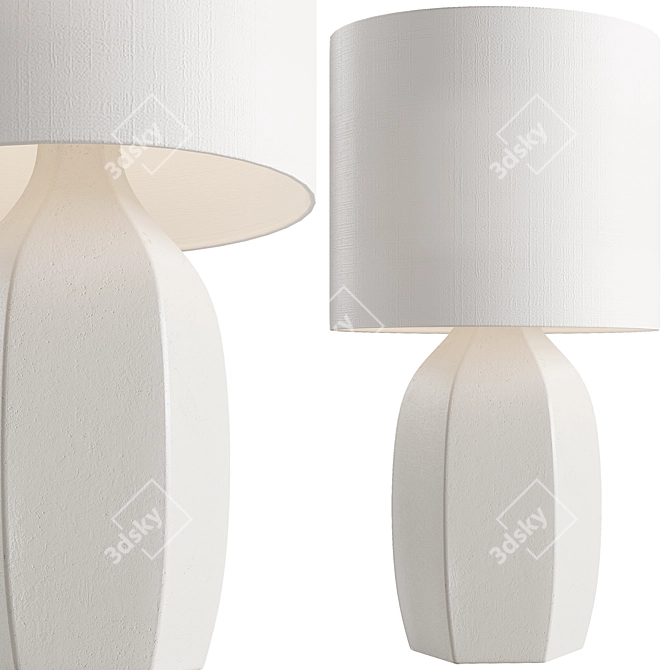 Modern White Ceramic Table Lamp 3D model image 1