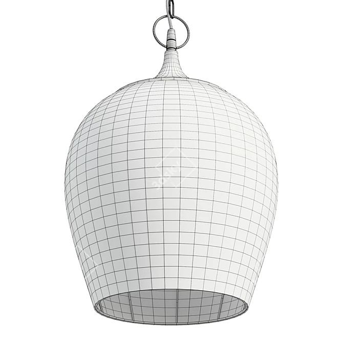Charcoal Lace-Cut Pendant, Small 3D model image 6