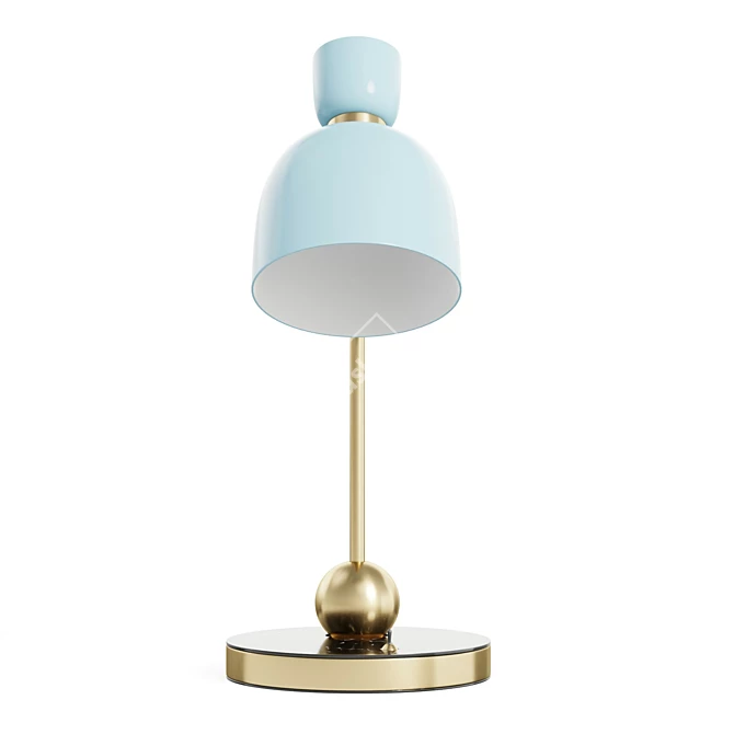 Modern Iron Marble Task Lamp 3D model image 2