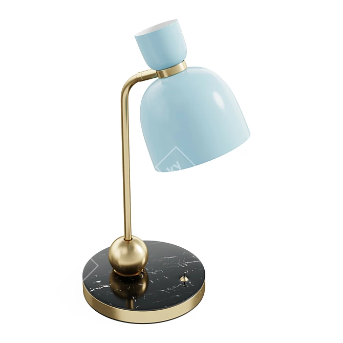 Modern Iron Marble Task Lamp 3D model image 4