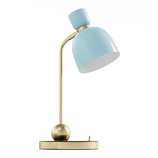 Modern Iron Marble Task Lamp 3D model image 5