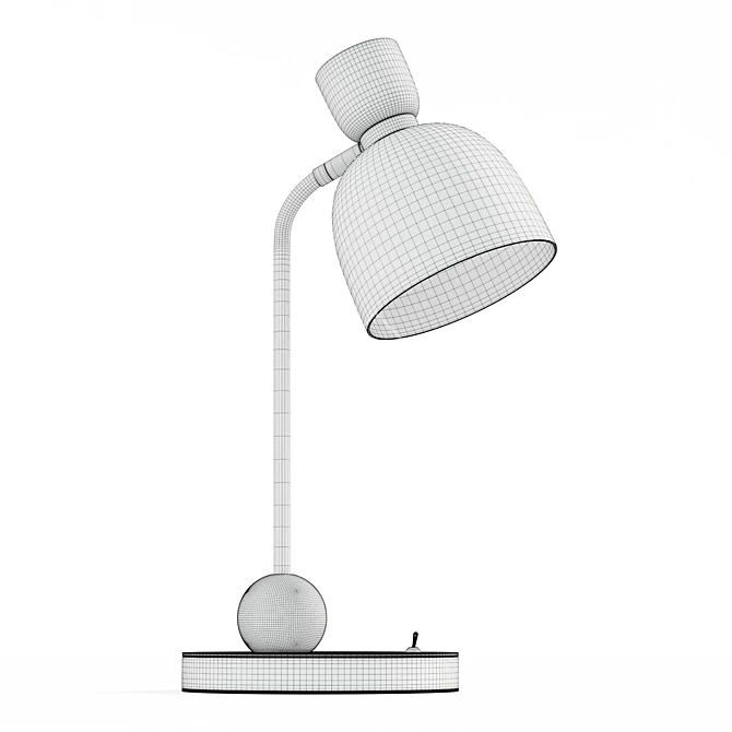 Modern Iron Marble Task Lamp 3D model image 6