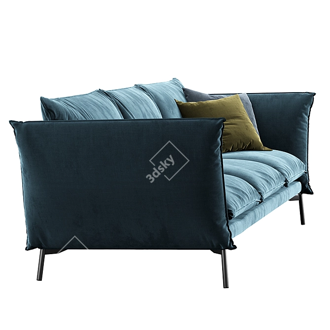 Hugo 3 Sofa with Stitched Cushions 3D model image 3