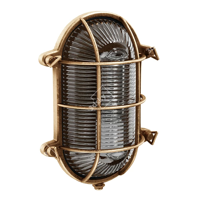 Solid Brass Weatherproof Oval Light 3D model image 1