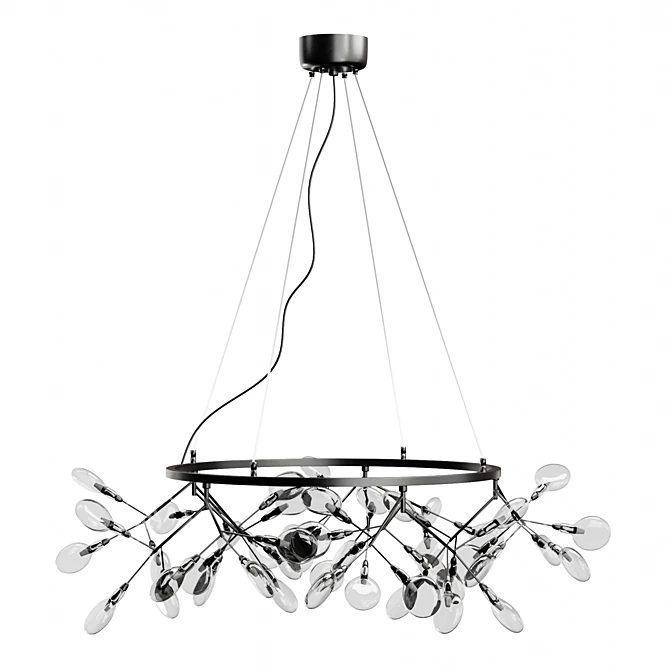 Crystal Lux LED Black Pendant 3D model image 2