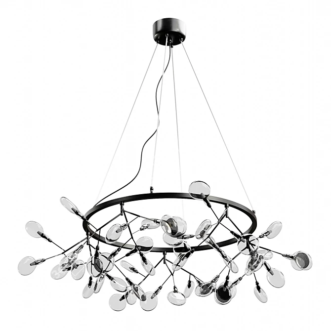 Crystal Lux LED Black Pendant 3D model image 4