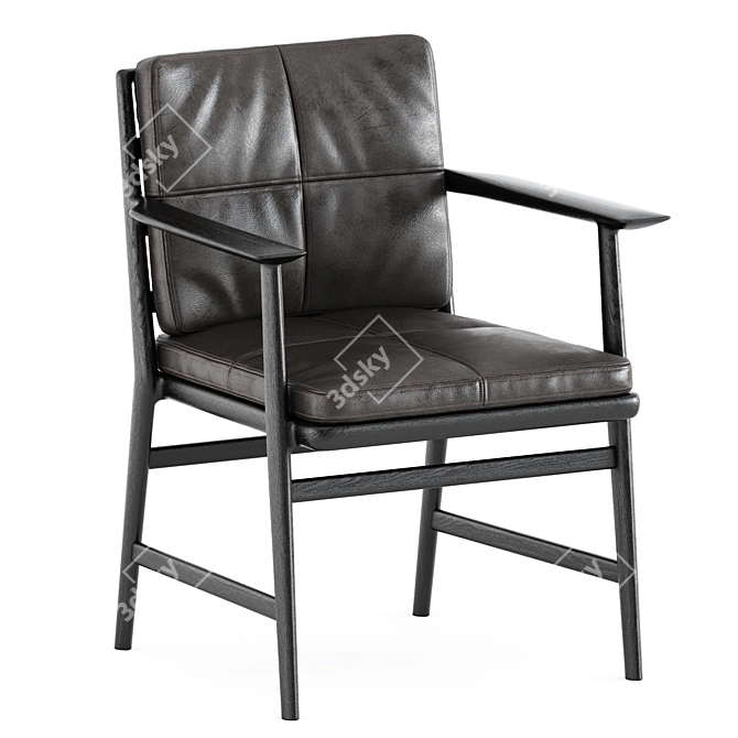 Sensual Ladder Back Armchair: Elegant Comfort 3D model image 2
