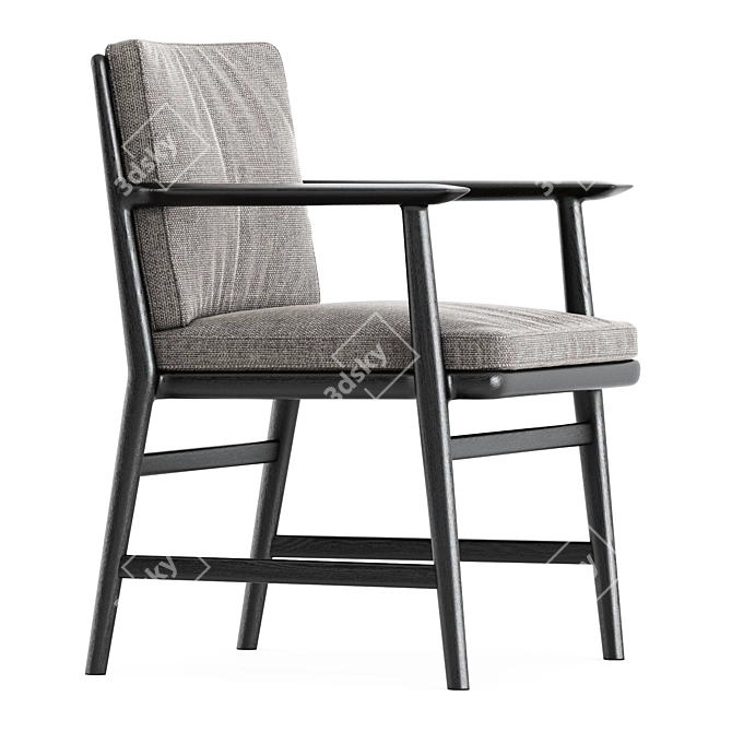 Sensual Ladder Back Armchair: Elegant Comfort 3D model image 3