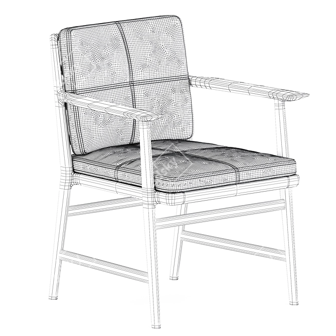 Sensual Ladder Back Armchair: Elegant Comfort 3D model image 5