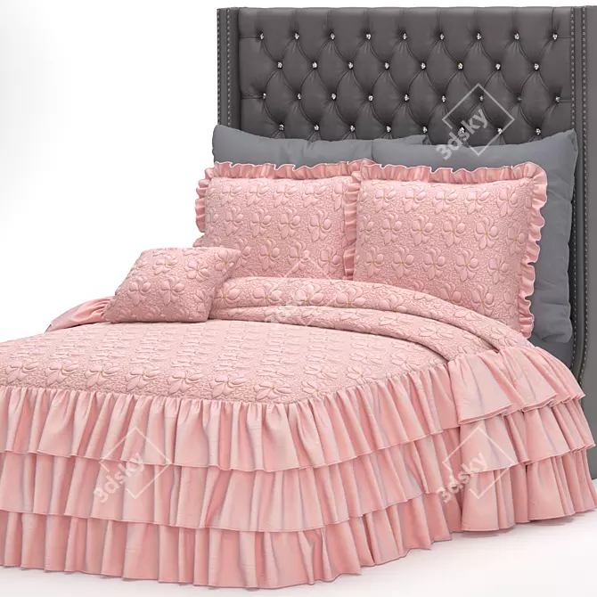 Elegant Coralayne Queen Bed 3D model image 3