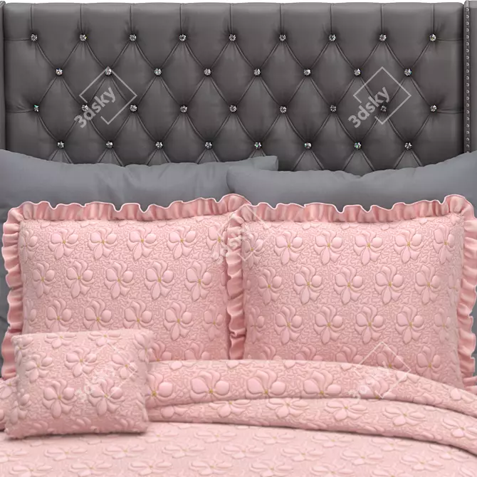 Elegant Coralayne Queen Bed 3D model image 5