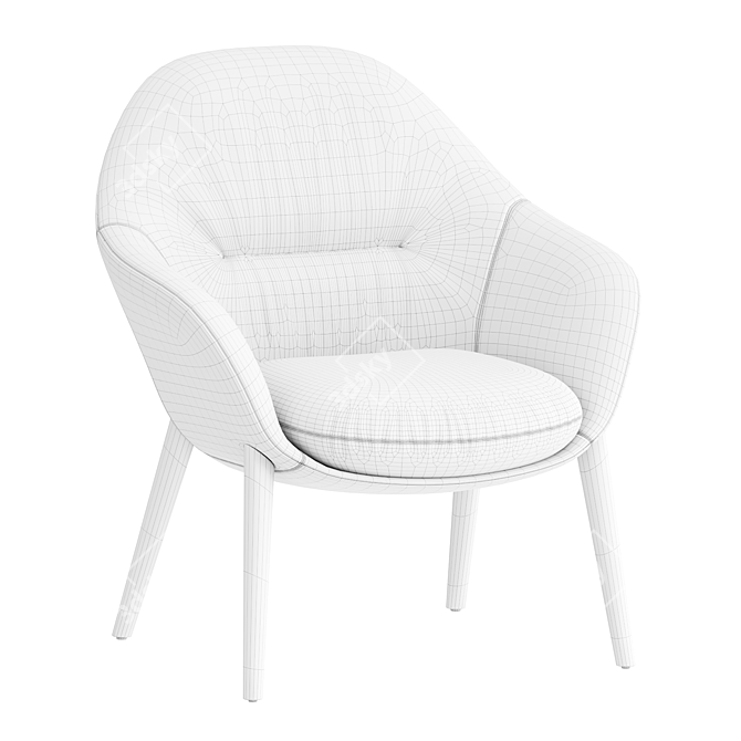 Modern Leather Armchair Remus 3D model image 2