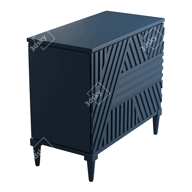 Geometric Blue Drawer Statement Chest 3D model image 5