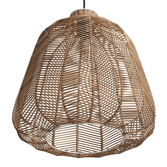 Natural Rattan Chevron Pendant Shade 3D model image 5