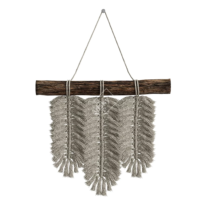 Boho Feather Tassel Hanging Decoration 3D model image 2