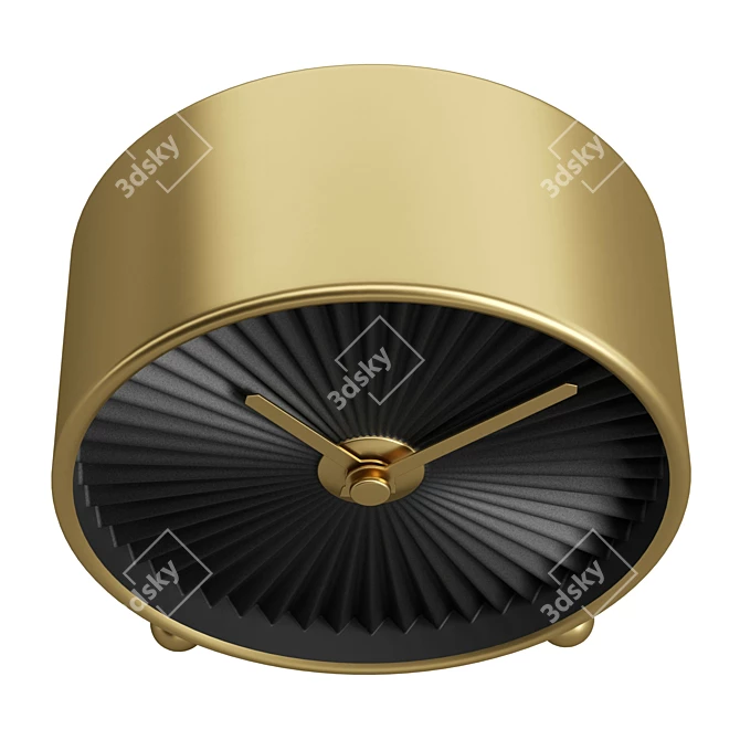 Retro-Glam Brass Clock 3D model image 4