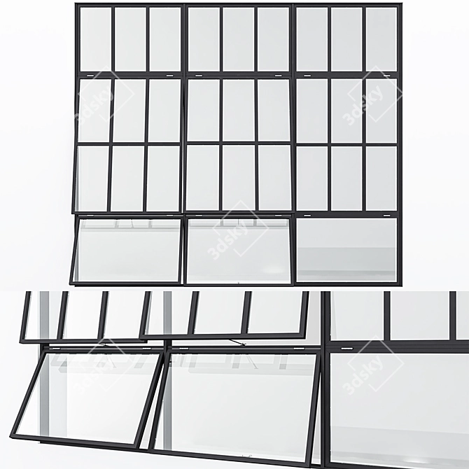  Sleek Aluminium Window Rendering 3D model image 2