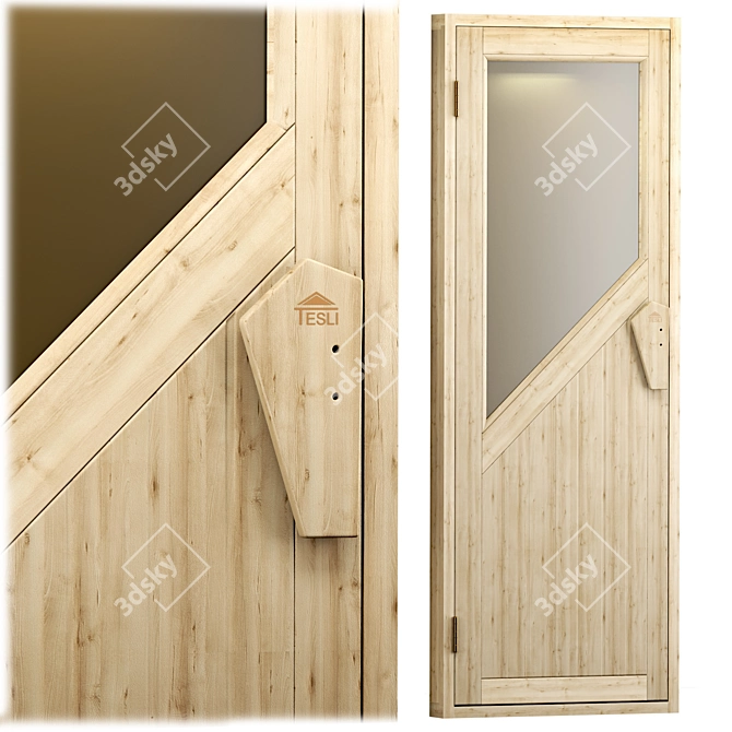 Sauna and Hamam Door Set 3D model image 2