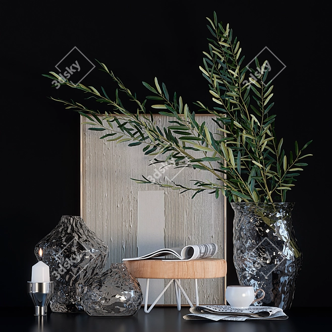 Branch Decor Set 3D model image 1