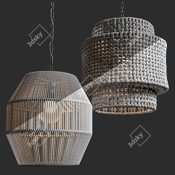 Outdoor Woven Pendant Lights 3D model image 2