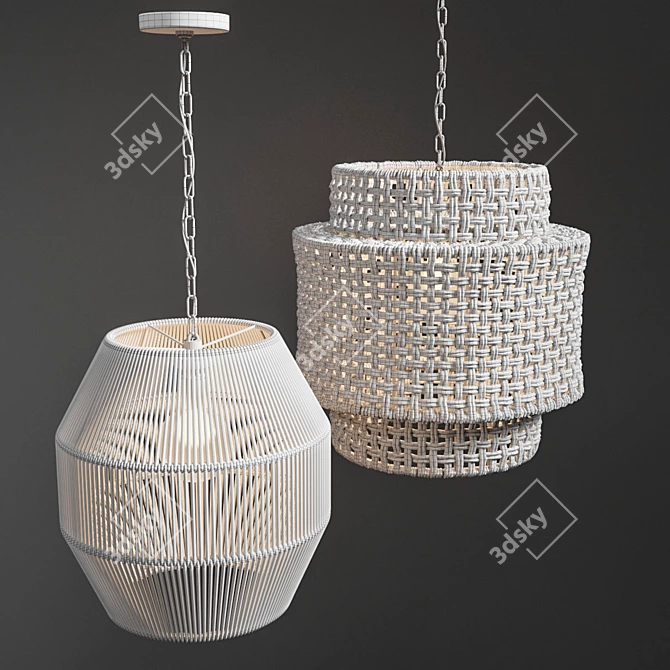 Outdoor Woven Pendant Lights 3D model image 3